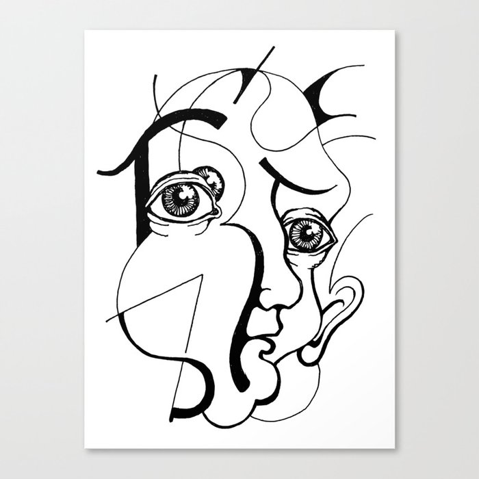 Abstract Man Face Canvas Print By Giorgio Caf Society6