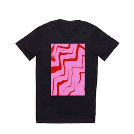 Pink and Red Swirl T Shirt | Modern, Groovy, Mod, Twirl, Valentines, Graphicdesign, Swirl, Mcm, Cute, Pattern 