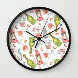 Italian Spritz Wall Clock | Italian, Painting, Cocktail, Proseco, Barart, Wedding, Bubbly, Bridal, Brunch, Spritz 