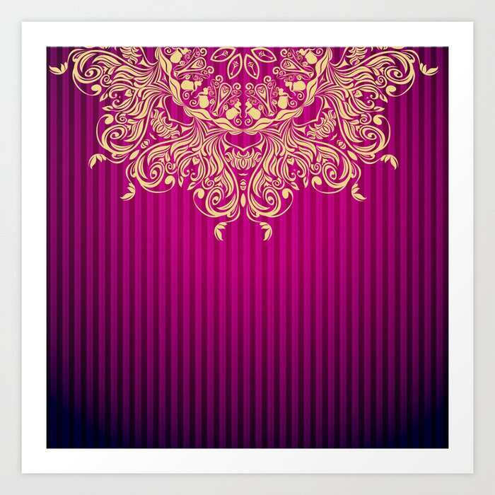 Abstract Colorful Flower Round Vector Ornament Art Print By