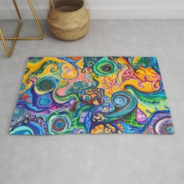 Colorful Brain Clutter Rug