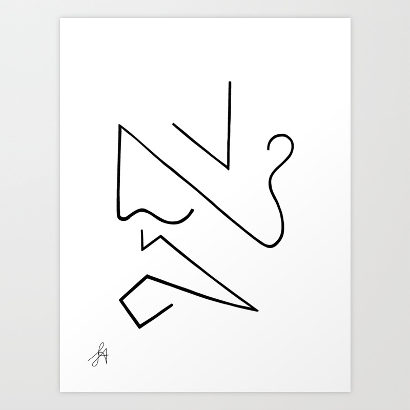 Geometric Side Profile Art Print By Bystephaniealexis Society6