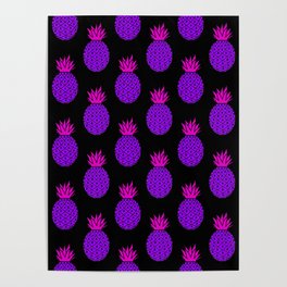 Purple Disco Pineapples Poster