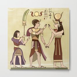 Calling to the Gods Egyptian Folk Art Metal Print | Pharoah, Other, Illustration, Egyptian, Folkart, Popart, Cartoon, Mixed Media, Culture, Digital 