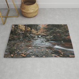 Autumn Creek - Landscape and Nature Photography Rug | Gold, Forest, Long Exposure, Color, Outdoors, Wilderness, Fall, Landscape, Nature, Creek 