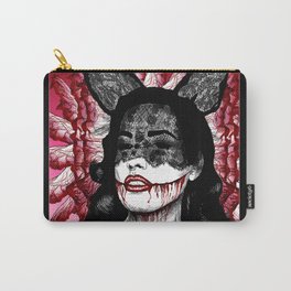 Black Dahlia For Real Carry-All Pouch | Scary, Blood, Digital, Surreal, Pattern, Red, Gore, People, Blackhaired, Drawing 