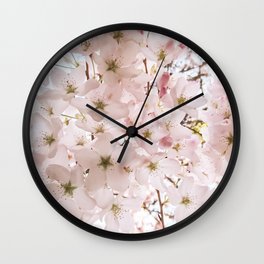 Botanical Spring Cherry Blossoms Wall Clock | Colorprints, Prettyflorals, Minimalistart, Minimallargeprint, Pinkfloral, Springtrees, Botanicalprints, Film, Closeupflowers, Mondernwalldecor 