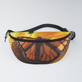 Monarch Butterfly Sunflower Fanny Pack