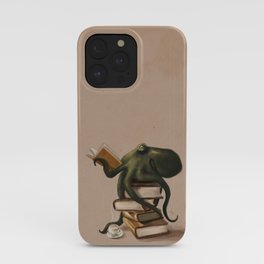 Well-Read Octopus iPhone Case | Painting, Realism, Curated, Funny, Animal, Illustration, Digital 