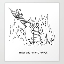 "One Hell Of A Lawyer" Kunstdrucke | Illustration, Comic, Political, Funny 