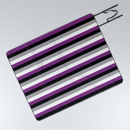 Asexual flag in thin lines Picnic Blanket