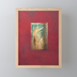 Deep Red, Gold, Turquoise Blue Framed Mini Art Print
