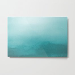 Best Seller Aqua Teal Turquoise Watercolor Ombre Gradient Blend Abstract Art - Aquarium SW 6767 Metal Print | Pattern, Wavy, Graphicdesign, White, Soft, Graphic Design, Ombre, Simple, Aquamarine, Abstract 