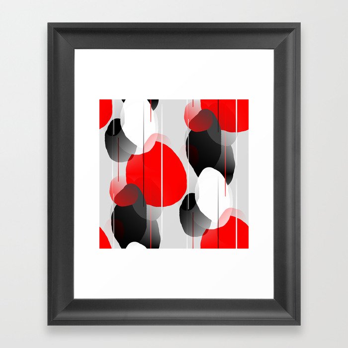 Modern Anxiety Abstract Red Black Gray Framed Art Print By