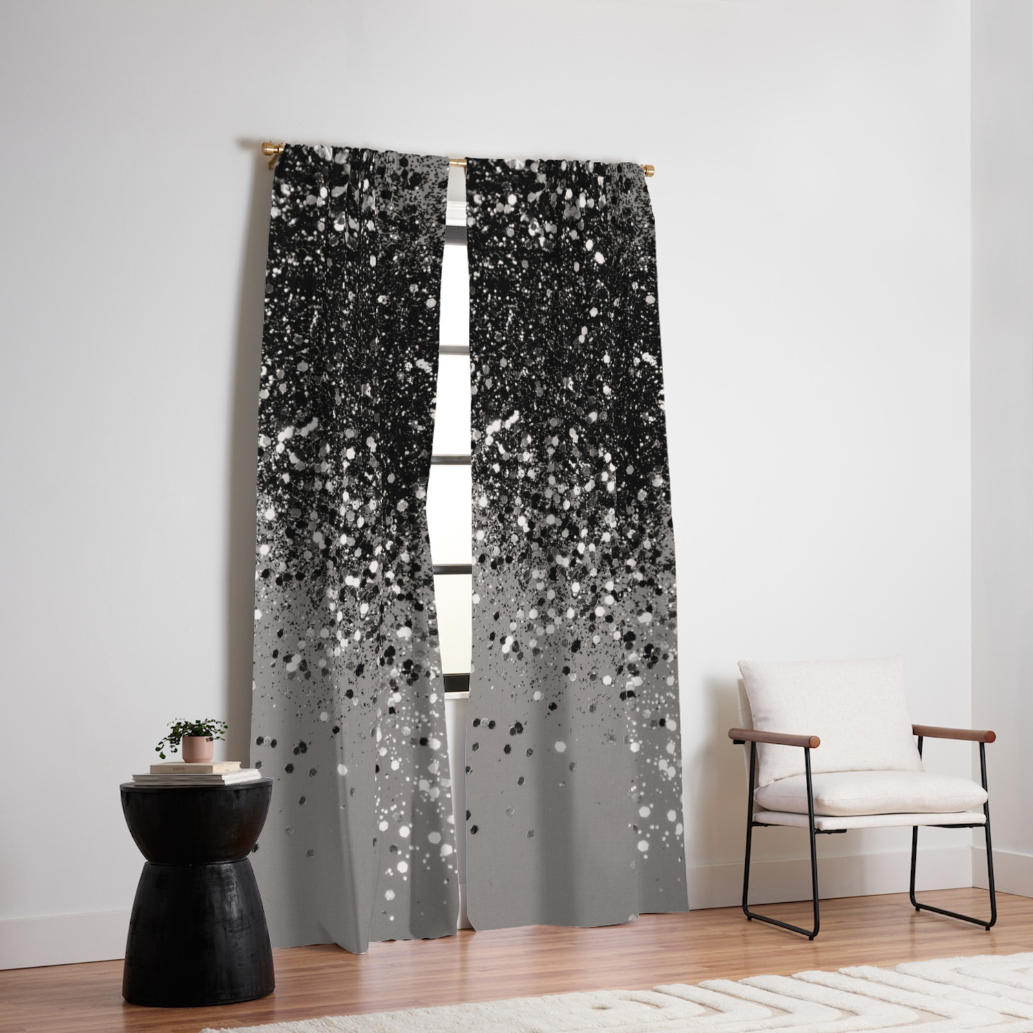 Silver Gray Glitter 1 Shiny Decor Art Society6 Blackout Curtain By Anitabellajantz Society6