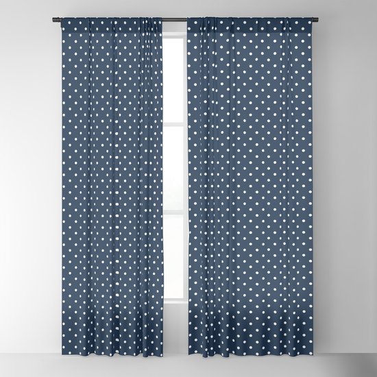 Dark blue navy denim background with white polka dots circles Blackout  Curtain by PalitraArt | Society6