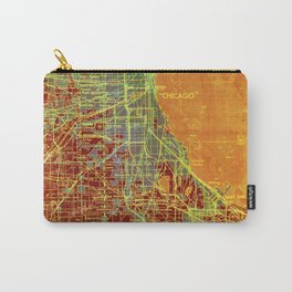 Chicago orange old map Carry-All Pouch | City, Street, Citymaps, Art, Orange, Usmaps, Expressionism, Pastel, Digital, Coloredpencil 