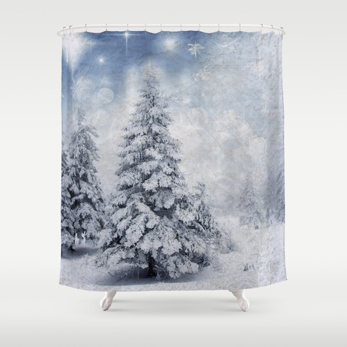 Winter Scenery Xmas Tree Shower Curtain By Julianarw Society6