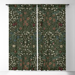 William Morris Vintage Blackthorn Green 1892 Blackout Curtain | Elegant, Floral, Leaves, Patterns, Painting, Victorian, Antique, Dark, Arts Crafts, Pattern 