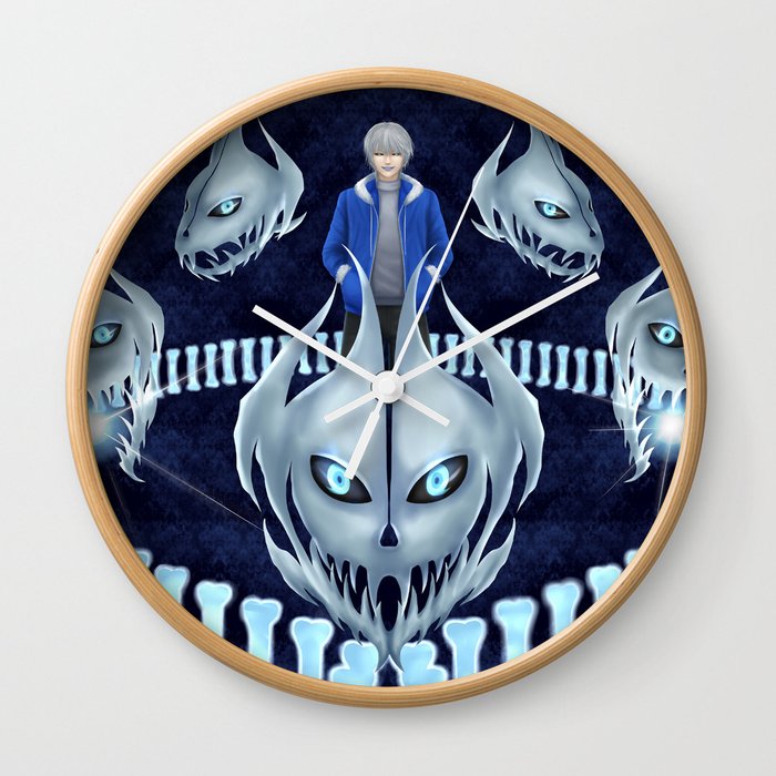 Undertale Game Fanart Sans Gaster Blaster Wall Clock By Jadelim