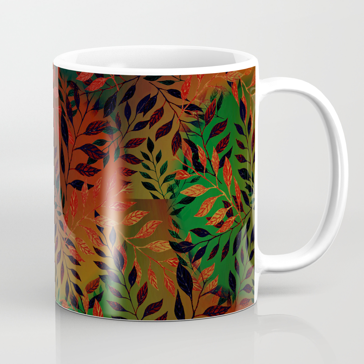 Abstract Leaf Arrangement African Colors Coffee Mug By Roxygart