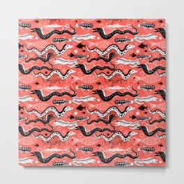 Beautiful graphic illustration of the sea snake, Moray Metal Print | Pattern, Painting, Animal, Illustration, Curated 