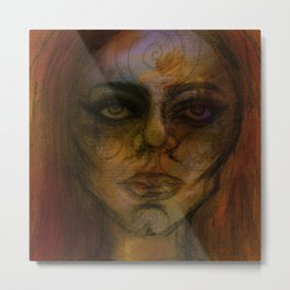 a woman Metal Print | Jigsaw, Dark, Murky, Twinpeaks, Lines, Womaninred, Ugly, Woman, Drawing, Indie 