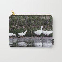 Crested Pekin Duck 3 Carry-All Pouch | Lake, Crested, Color, Digital Manipulation, Family, Watercolor, Digital, Ducklings, Minnesota, Duckling 