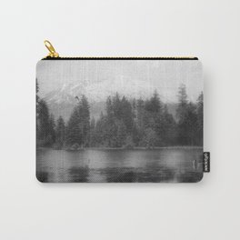 View of Mount Shasta Carry-All Pouch | Black and White, Vintage, Nature, Photo 