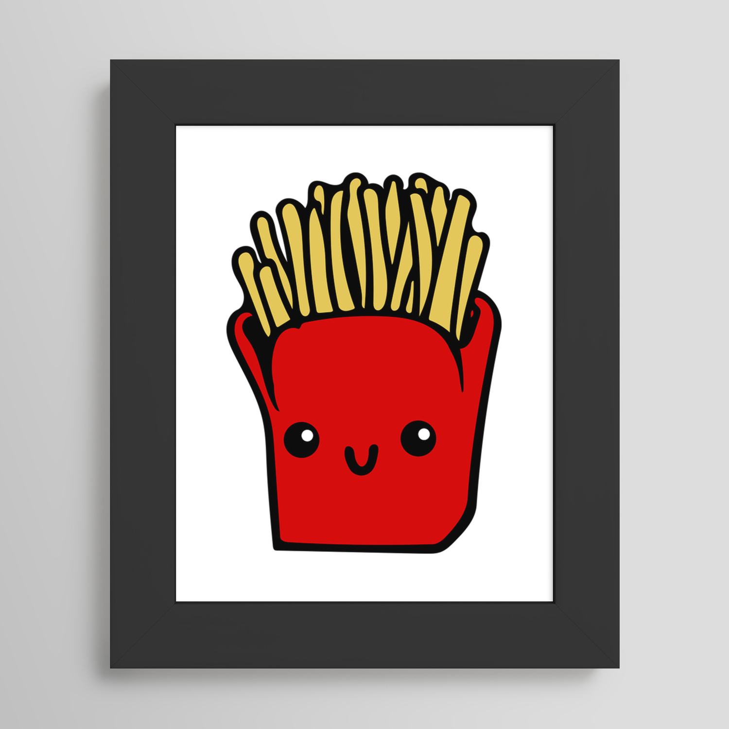 fries fun Cartoon Chips, Character, Characters, Cute, Fast Food Framed Art  Print by AMS95 | Society6