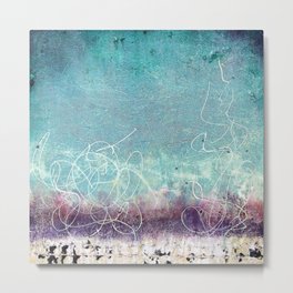 Into the Sea Metal Print | Painting, Mixed Media, Abstract 