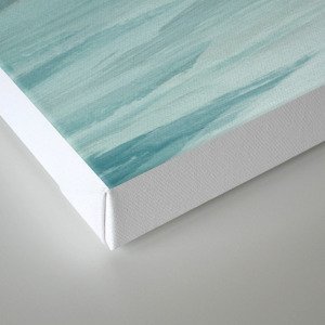 Seafoam Green Mint Navy Blue Abstract Ocean Art Painting Canvas