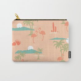 Palm Springs (peach) Carry-All Pouch | Desert, Curated, Cactus, Orange, Ink, Palms, Teal, Pastels, Peach, Graphicdesign 
