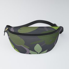 Moody Tropical Leaves Print Fanny Pack