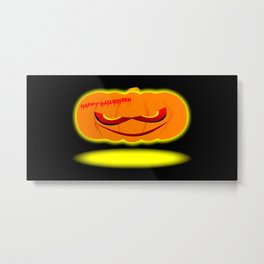 Glowing Halloween Pumpkin Metal Print