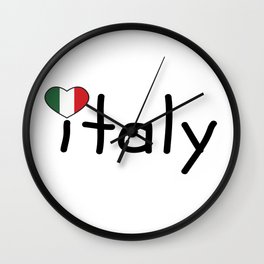 Italy- Heart Wall Clock | Graphicdesign, Roma, Green, Italien, Red, Ville, Italiano, Milano, Italie, Italia 