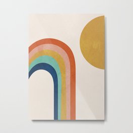 The Sun and a Rainbow Metal Print | Birds, Colorful, Painting, Sun, Sky, Sunset, Illustration, Art, Rainbow, Sunrise 