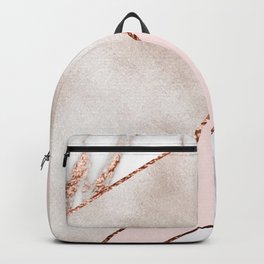 Spliced mixed rose gold marble Backpack | Stone, Gold, Glamorous, Golden, Pattern, Blushpink, Grey, Modern, Collage, Bronze 