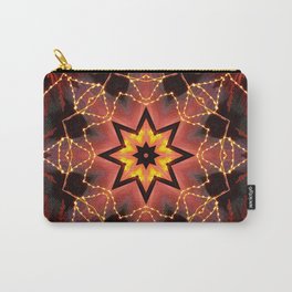 Kaleidoscope fantasy on lights in the shape of a bison! Carry-All Pouch | Kaleidoscope, Digital, Abstract, Photo, Symmetry, Gold, Copper, Bison, Color, Buffalo 