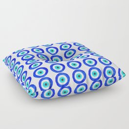 Evil Eye Amulet Talisman - on white Floor Pillow | Painting, Eye, Pattern, Curated, Modern, Turquoise, Magic, Evileye, Ontrend, Stylish 