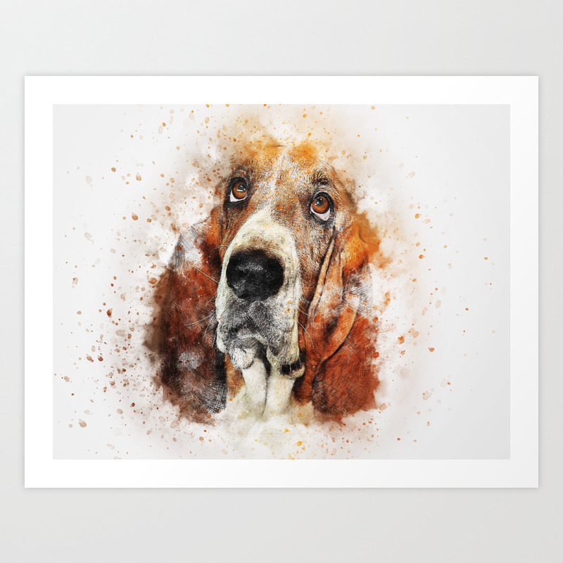 Basset Hound Abstract Dog Art Print By Limitlessdesign Society6