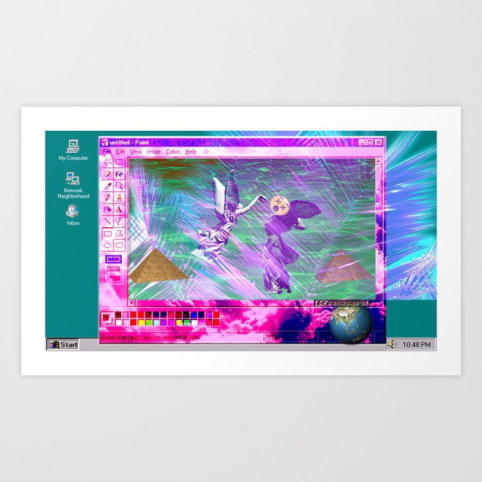 Windows 95 Default Wallpaper Art Print By Karani Society6