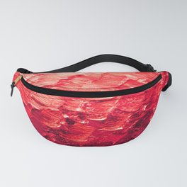 MERMAID SCALES 4 Red Vibrant Ocean Waves Splash Crimson Strawberry Summer Ombre Abstract Painting Fanny Pack
