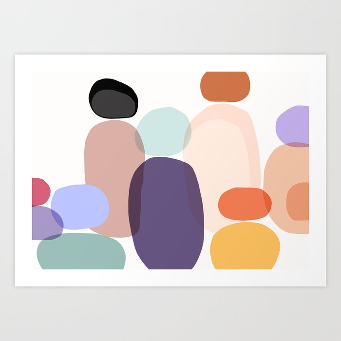 Family Portrait Contemporary Abstract Shapes Art Print By