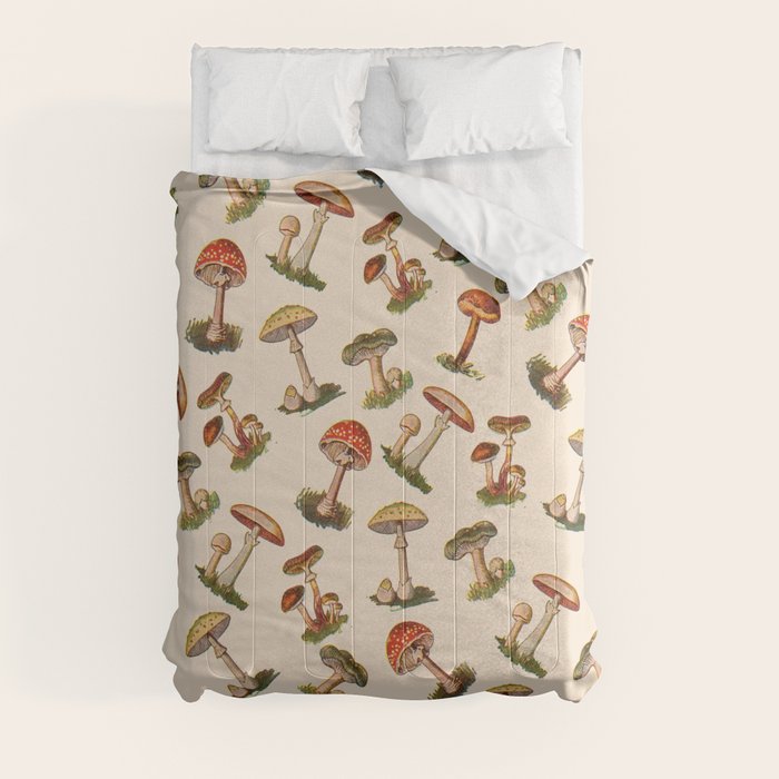 Magical Mushrooms Comforter by Notsniw Society6