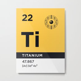 Periodic Element B - 22 Titanium Ti Metal Print | Periodictable, Electronshell, Bohrmodel, Chemistry, Shell, Proton, Graphicdesign, Element22, Bohr, Table 
