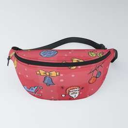 Whimsy Christmas icons in Red2 Fanny Pack
