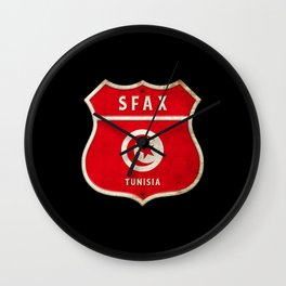 Sfax Tunisia Coat of Arms Flag Design Wall Clock | Graphicdesign, Crest, Africa, Tunisia, Nationalcolors, Nationalflag, Vintage, City, Emblem, Sfax 