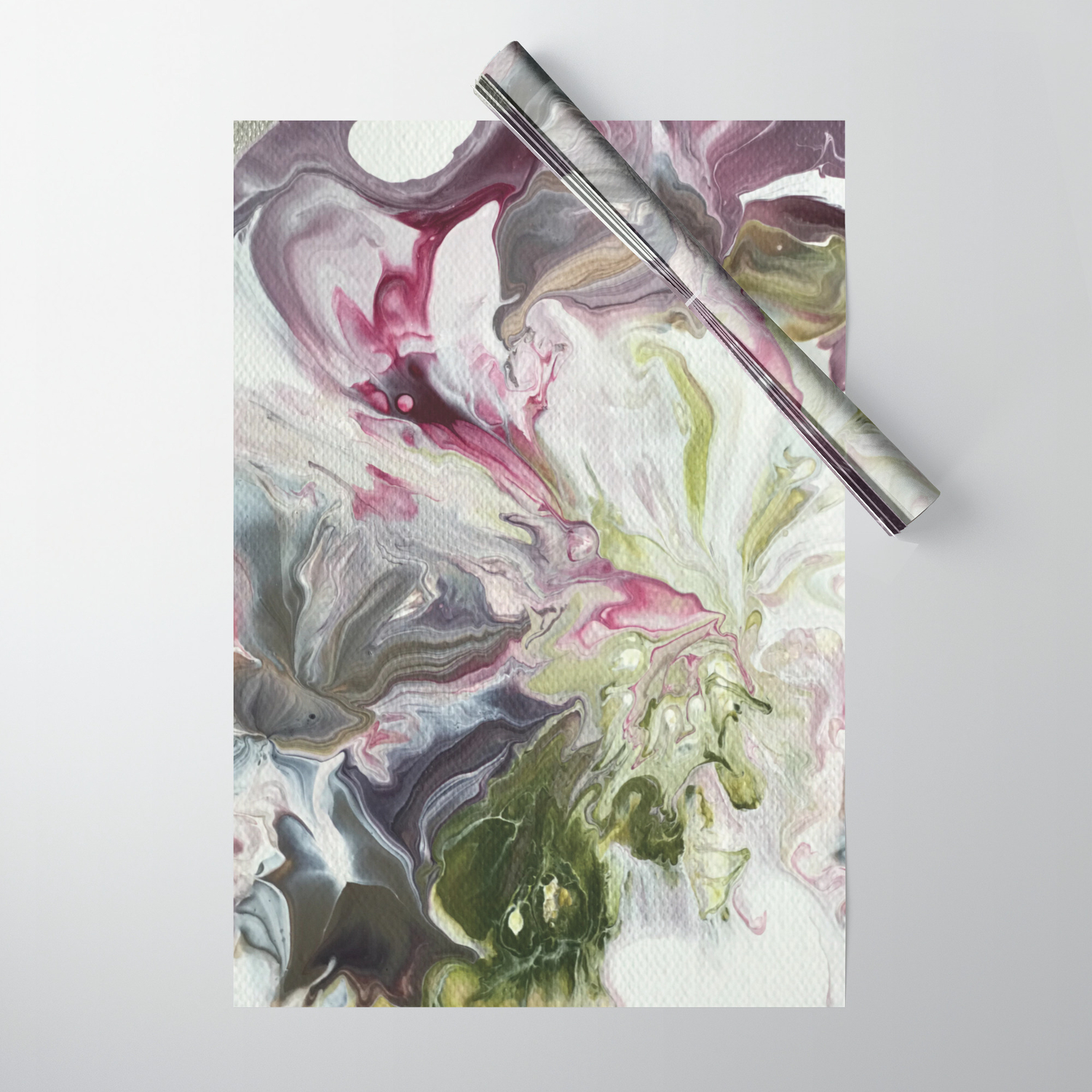Abstract Painting Fluid Art Floral Spring Colors Acrylic On Canvas