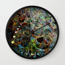 Q21Hybrid6-Squared Wall Clock | Fractal, Abstract, Collage, Mandelbulb, 3D, Montage, Artifact, Photoshop, Other, Fractalart 